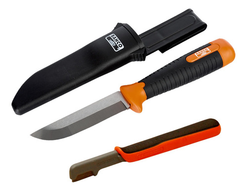 Combo Kit Cuchillo Bahco 2449 Con Funda + Afilador Sharp-x