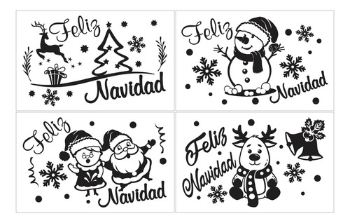 Sticker Vinilo Decorativo 12x19cm ( Navidad ) X6 + Transfer