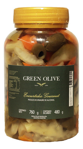 Pickles Mixtos Con Aceitunas Negras En Vinagre X 480 Gr. Esc