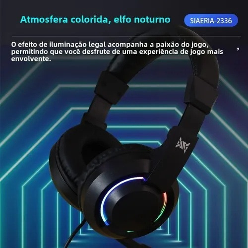 Fone De Ouvido Headset Gamer Rgb Led Pc Computador Vídeogame