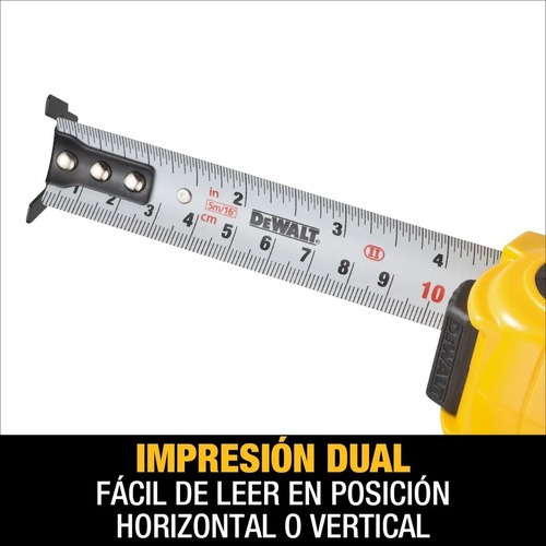 Huincha De Medir 5m/16' Diseño Compacto Dewalt Dwht34192l