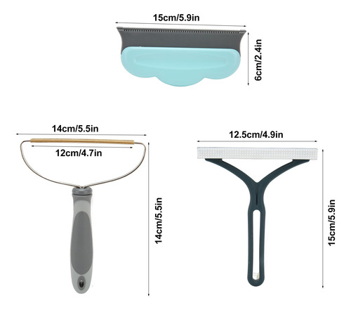 Set Removedor De Pelo Para Perros De 3 Piezas, Reutilizable,