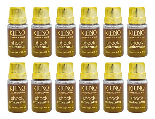 Kleno Egyptian Gold 24k Shock Keratina X 12 Ampollas Brillo