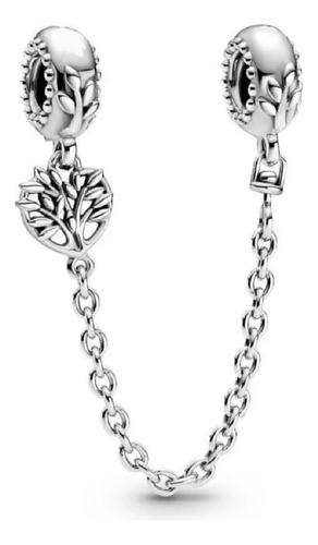 Charm Cadena Seguridad Árbol De Vida Plata 925 Silver Heart