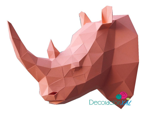 Imagen 2 de 3 de Cabeza Rinoceronte Para Armar Papercraft Papiroflexia