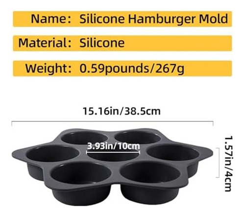 Molde De Hamburguesa De Silicona De Atrccs Pan Con Panadería