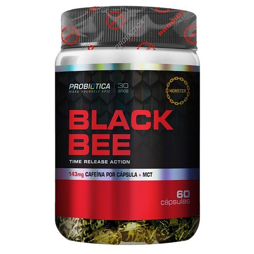 Black Bee 60cáps - Probiótica - Termogênico Cafeina Promoção