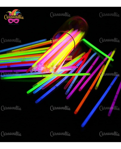 Imagen 2 de 9 de 100 Pulseras Neón Fosforescente Glow Stick Fiestas Eventos