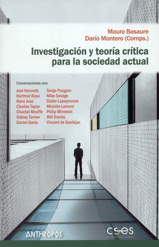 Investigacion Y Teoria Critica Para La Sociedad Actual, De Vários Autores. Editorial Anthropos, Tapa Blanda En Español, 2018