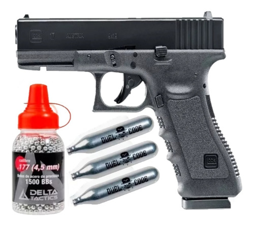 Pistola Co2 Umarex Glock 17 Blowback Replica 4,5 + Kit