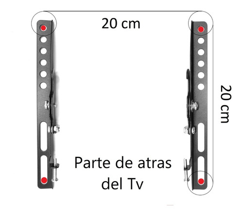 Imagen 5 de 10 de Soporte Base Pared Con Inclinación Tv 13 27 32 37 40 42 43