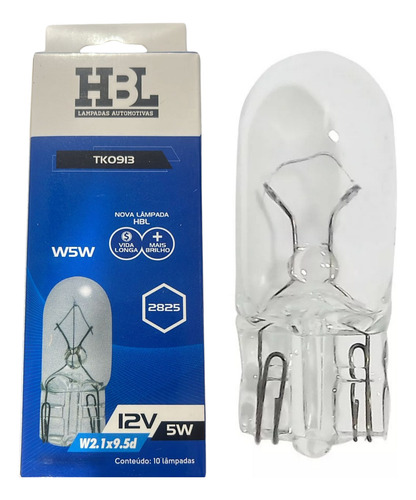 Lampada Pingo T10 W5w Tk0913 12v 5w Kit Com 10