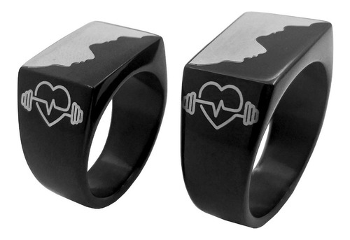 Imagen 1 de 10 de Anillo Acero Personalizado Grabado Laser 1040/45