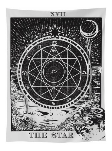 Imagen 1 de 6 de Tapiz Paño Carta De Tarot The Star La Estrella - Grande
