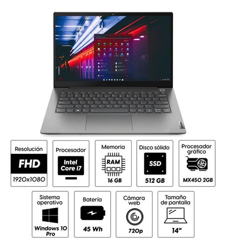 Laptop Lenovo Thinkbook 14, Intel Core I7-1165g7, 512gb Ssd