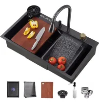 Comprar Lavaplatos Multifuncional Eoland 80x45cm Lavaplatos Negro Cocina Empotrados Lavaplatos Sobreponer Lavaplatos 80x45 Negro Lavaplatos Empotrados Lavaplatos Multifuncional Negro Moderno