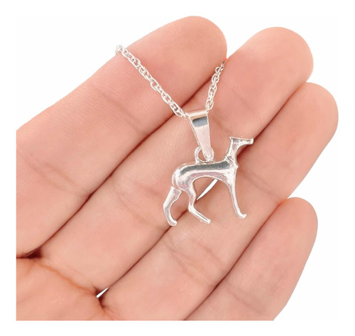 Colgante De Perro Galgo Nacional + Cadena De Plata