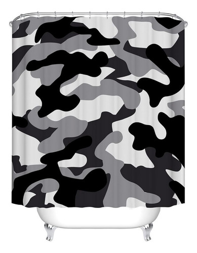 Fangkun Camo Cortina De Ducha - Gris Camuflaje Militar Ejérc