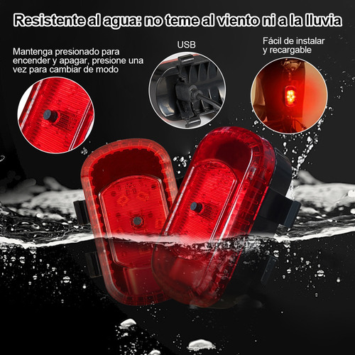 Luz Recargable Impermeable 4000mah Para Bicicleta 8 Led