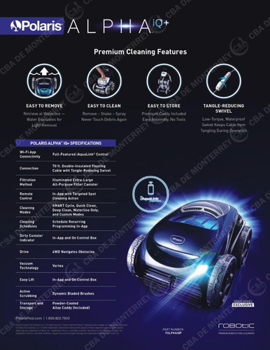 Polaris Alpha Iq + Limpiafondo Robotico Inteligente Piscina