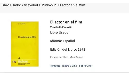 Vsevolod I. Pudovkin: El Actor En El Film