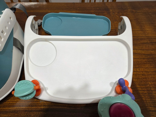Silla De Comer Booster Carestino Usada Booster Azul Petróleo