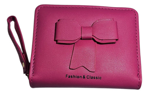 Billetera Dama Fashion & Classic Monedero Mujer Rosa Chicle Liso