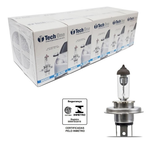 Imagem 1 de 2 de Lampada Halogena Techone H4 3000k 60/55w Caixa Com 10 Uni