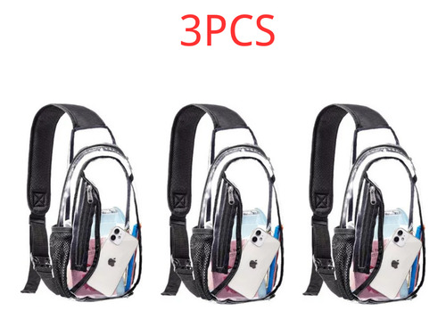 Mochila Cruzada De Pvc Transparente A Prueba De Agua 3 Pieza