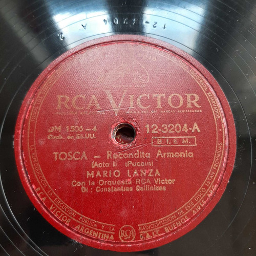 Pasta Mario Lanza Orq Callinicos 4-5 Rca Victor Tc48