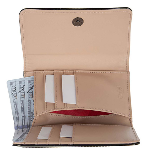 Cartera Flap Cloe Para Mujer Charol Con Maneral Color Negro