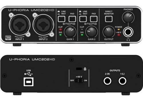 Interfaz Audio Usb Behringer U-phoria Umc202hd