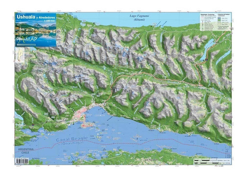 Imagen 1 de 4 de Mapa Topográfico: Ushuaia / Tolhuin