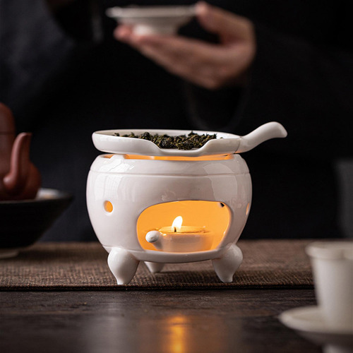 Aquecedor De Chá De Cerâmica Suporte Para Velas Elegância