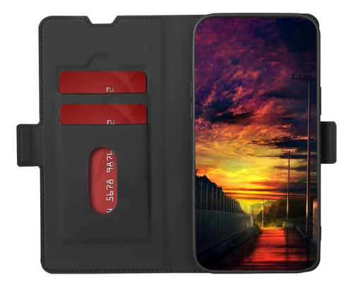 Funda De Piel Con Textura De Sarga Rosa Para Tcl 40r 5g