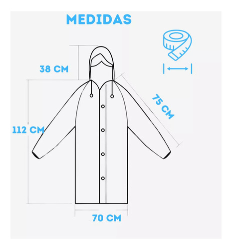 Kit 3 Capa De Chuva Reforçada Pvc Transparente Resistente