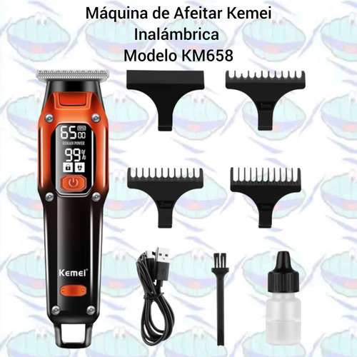 Máquina De Afeitar Cabello Kemei Inalámbrica Modelo 658