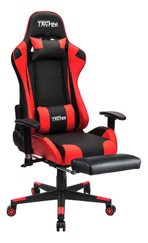 Silla Gamer Techni Sport Con Posapies Y Reclinación De 180°