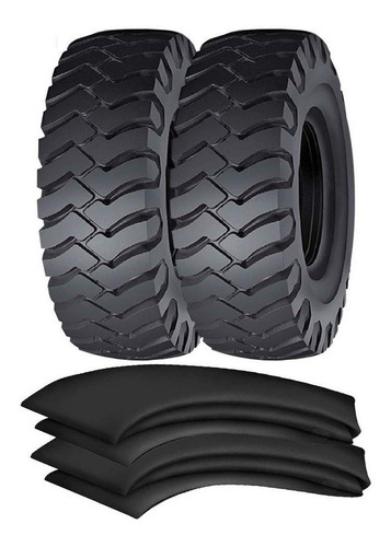 Kit 2 Pneus 17.5-25 + Câmaras Super Rock Grip Loader 12lonas