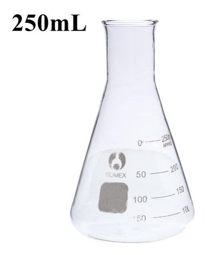 250ml Científico De Vidrio Transparente Erlenmeyer Frasco Có