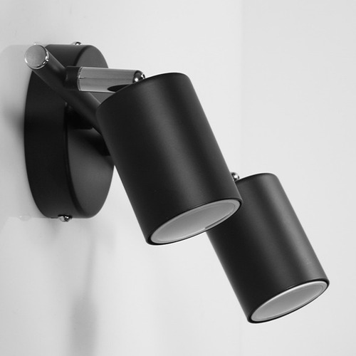 Imagen 3 de 5 de Aplique Pared Techo 2 Luces Gu10 Spot De Metal Joris Negro