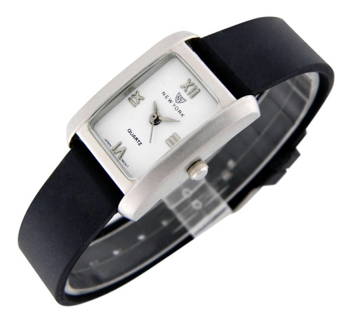 Reloj New York Mujer Ny022 Malla Silicona Caja Metal Opaco