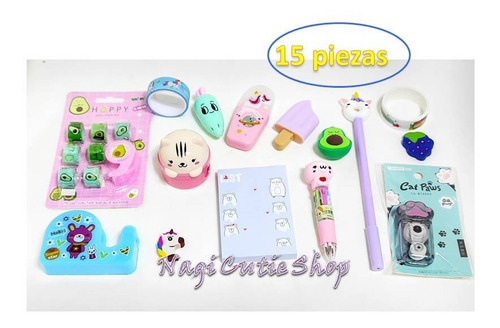Artículos Papelería Kawaii Marcatexto Plumas Lápices Gomas