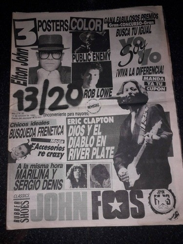 Revista 13/20 11 10 1990 Eric Clapton Marilina Ross Cantilo (Usado)