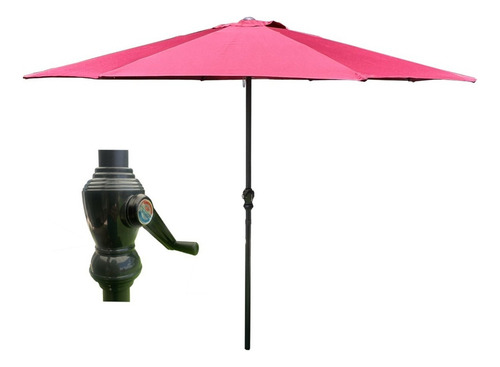 2 Sombrilla Plegable 3 Mts Para Jardin Playa Camp Exterior. Color Marrón Oscuro Liso
