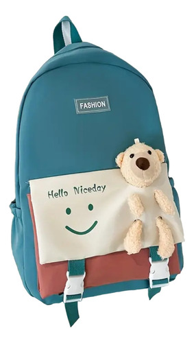 Mochila Con Oso De Peluche Múltiples De Bolsillos