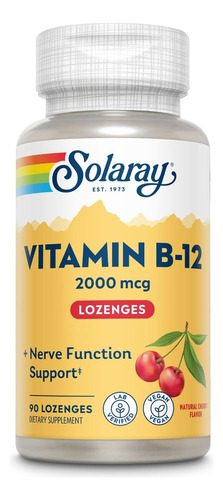 Vitamina B-12 Cyanocobalamina 2000mcg (90 Pastillas) Solaray