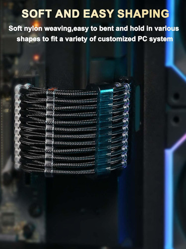 Sirlyr Conector Transparente Psu Cable Extension Kit Cust...