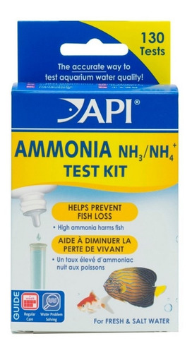 Prueba de amoniaco NH4/NH3 Acuario de agua dulce y salada 130 Un Api