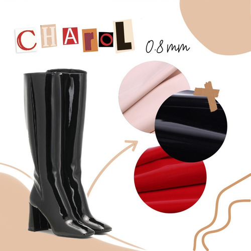 Imagen 2 de 6 de Tela Cuerina Simil Cuero Charol 1mt X 1,4mt